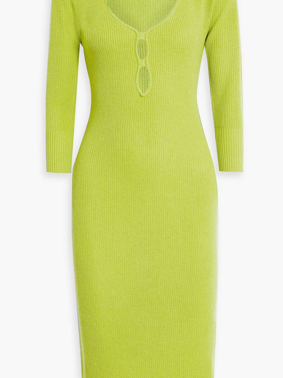 cutout ribbed-knit dress