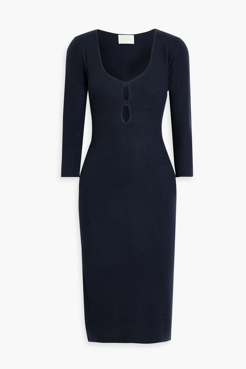 Michelle Mason Cutout Ribbed-knit Dress In Midnight Blue