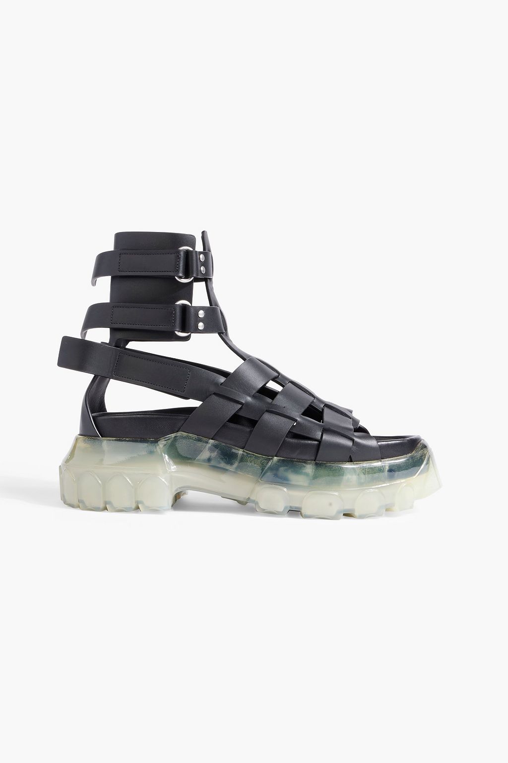 RICK OWENS Hiking Tractor leather platform sandals | THE OUTNET