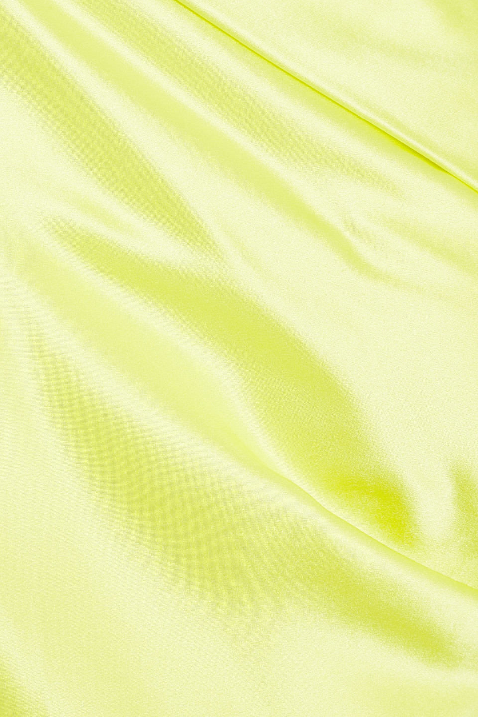 Michelle Mason One-shoulder Ruched Silk-satin Midi Dress In Bright Yellow