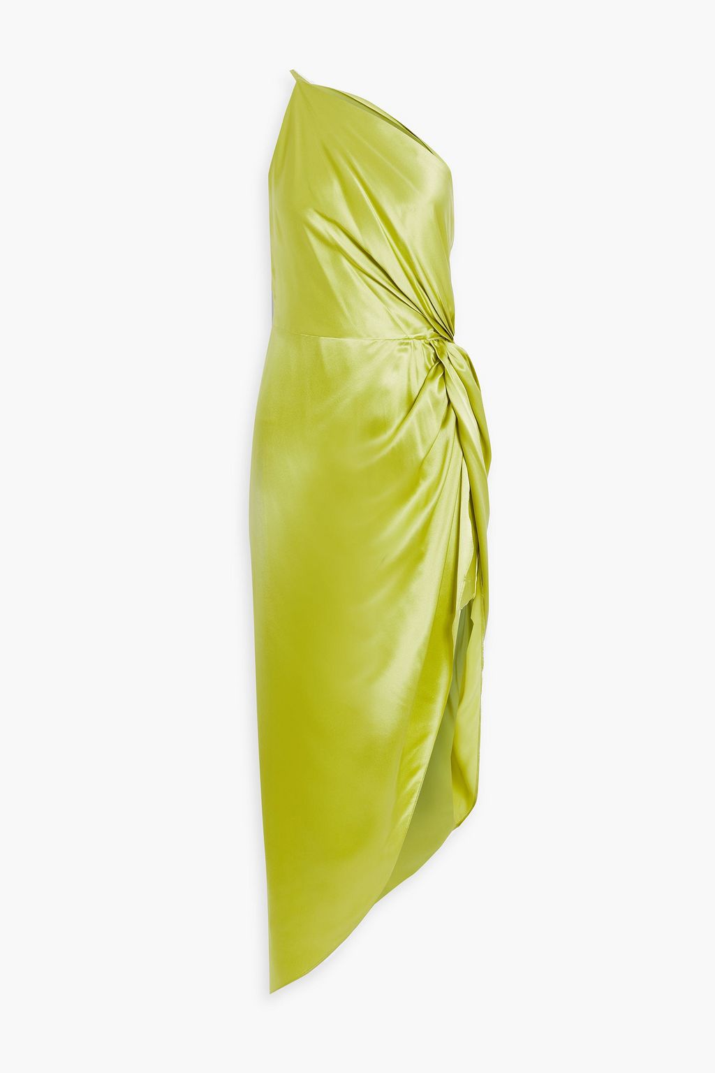 MICHELLE MASON One-shoulder twisted silk-satin midi dress | THE OUTNET