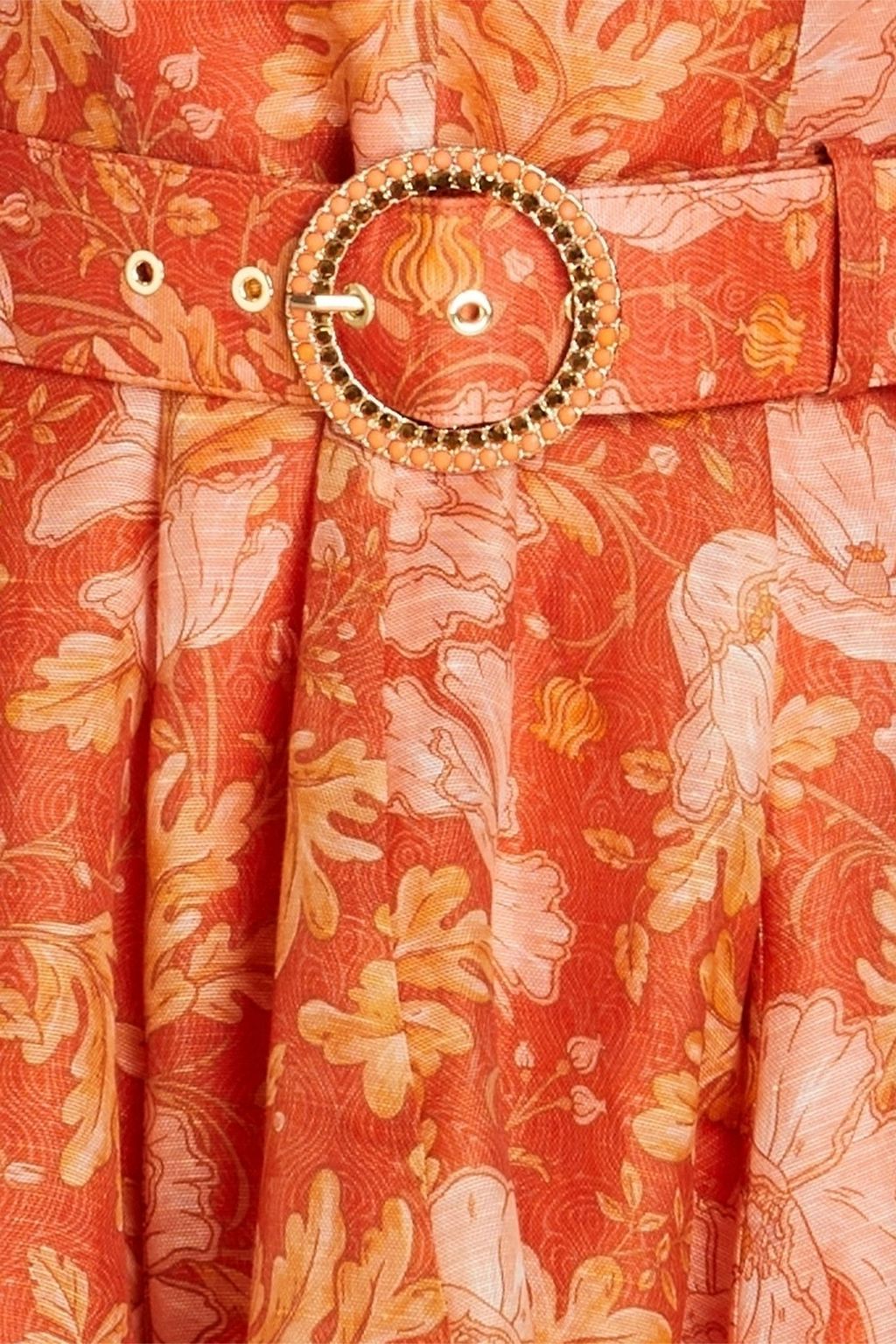 ZIMMERMANN Bead-embellished floral-print linen and silk-blend gauze mini dress