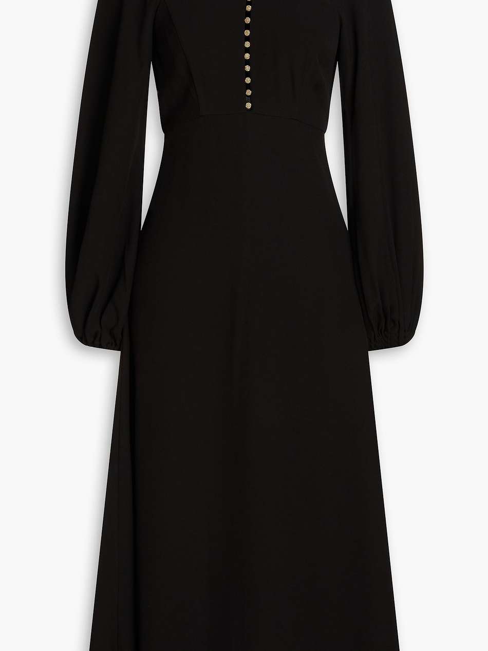 bead-embellished crepe midi dress