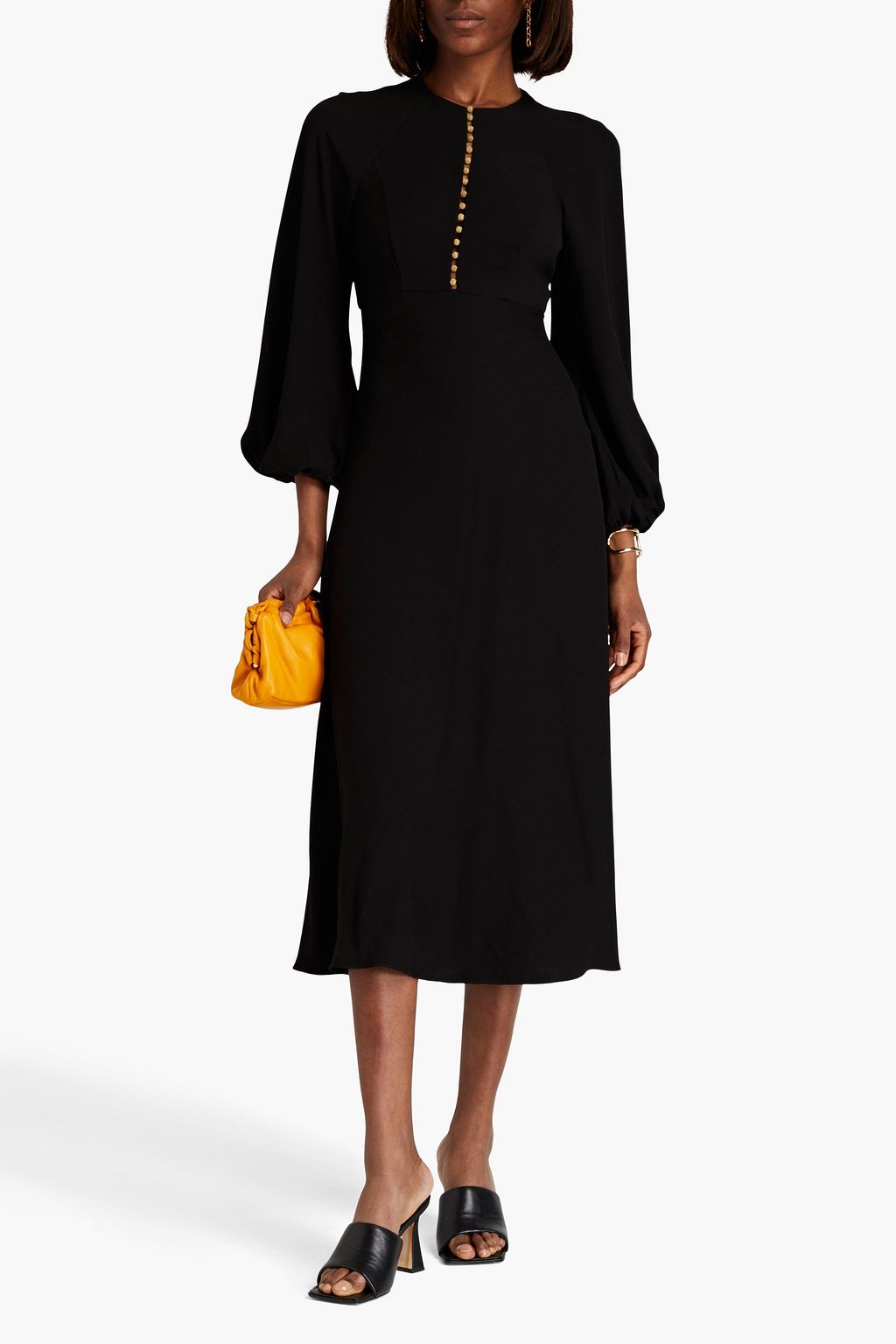 ZIMMERMANN Bead-embellished crepe midi dress