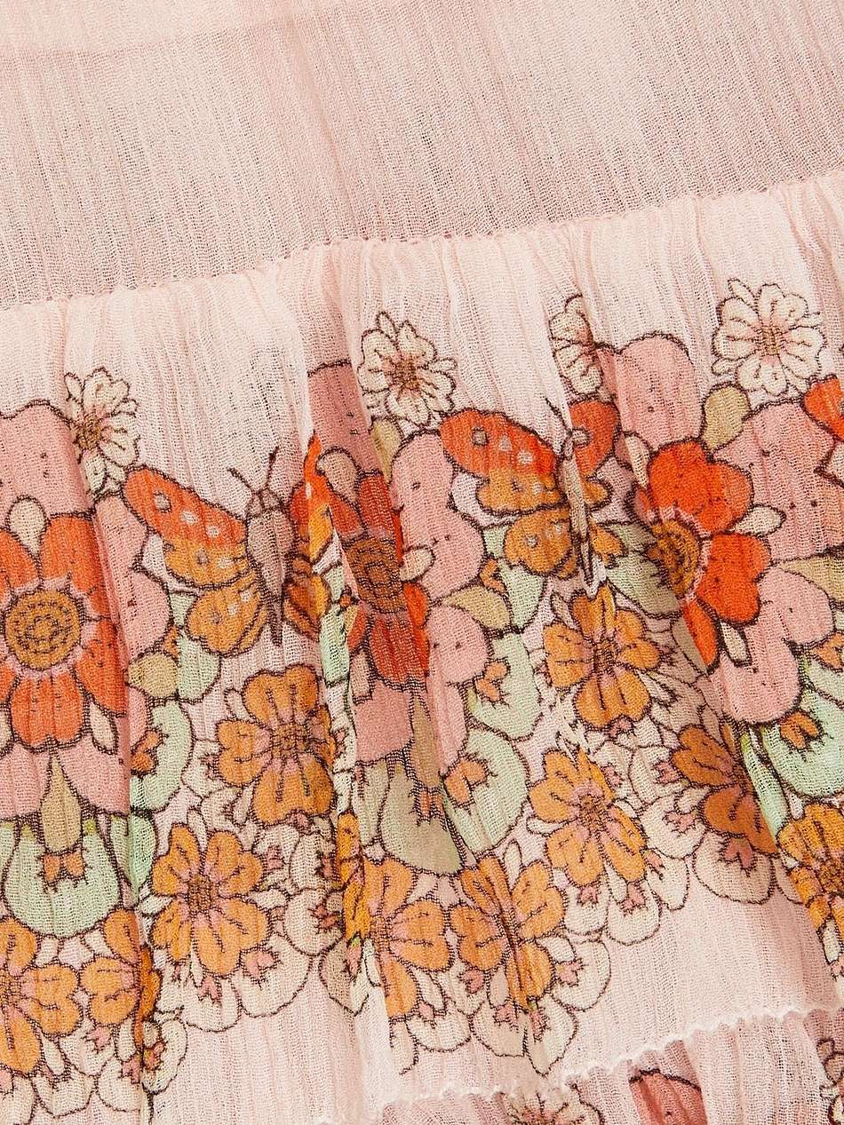 tiered floral-print silk-crepon midi dress