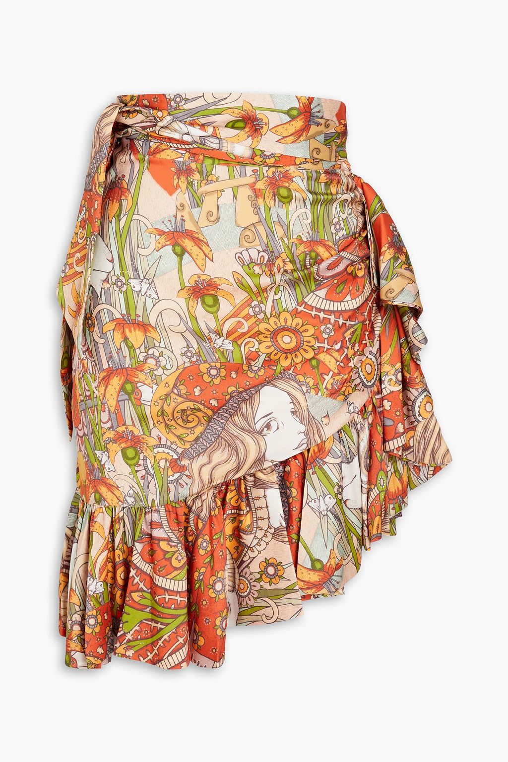 ZIMMERMANN Ruffled printed silk-blend jersey skirt | Sale up to 70% off ...