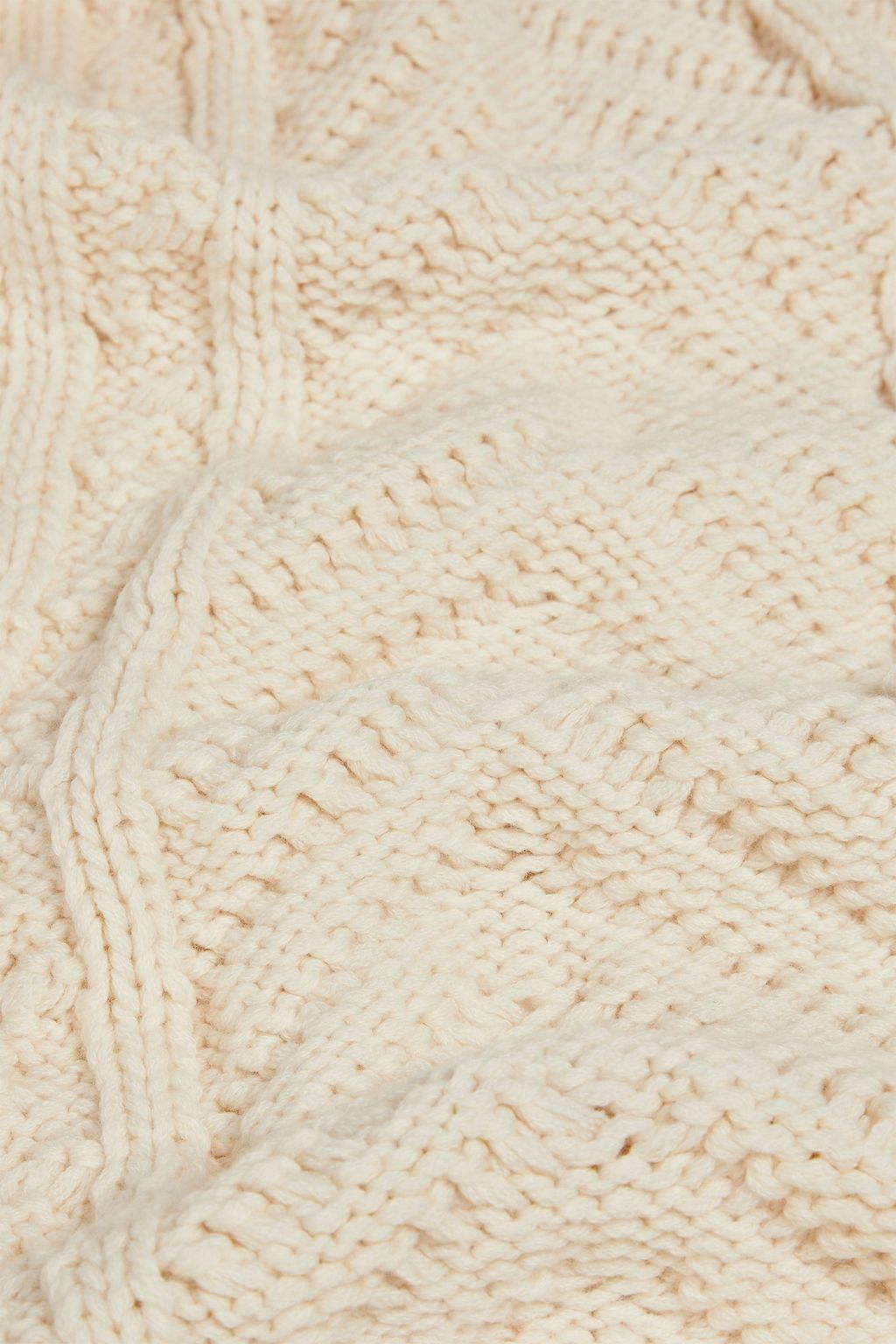 ZIMMERMANN Cable-knit merino wool and cashmere-blend scarf