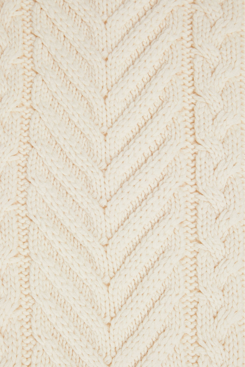 Zimmermann Cable-knit Merino Wool And Cashmere-blend Scarf In Ecru