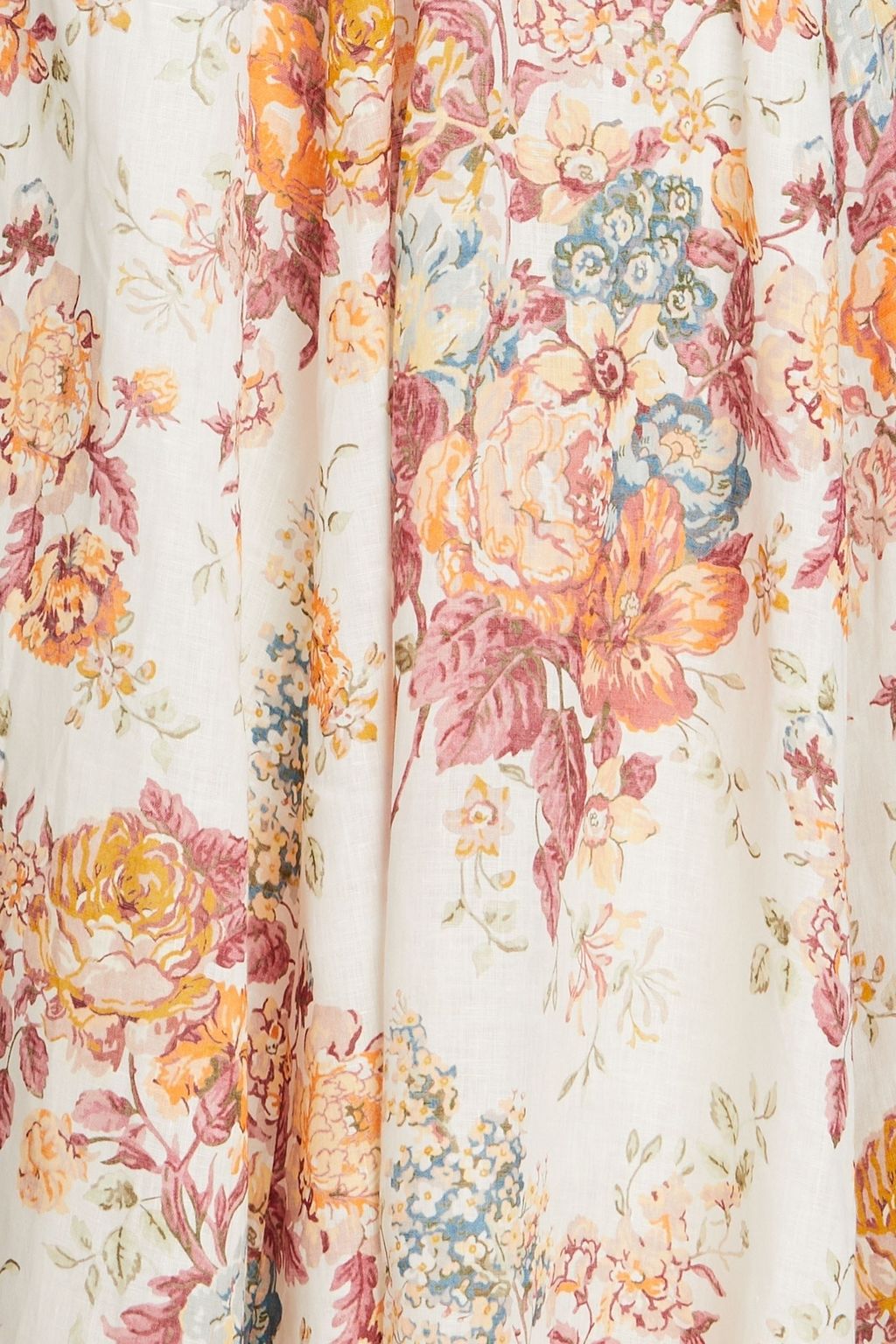 ZIMMERMANN Cutout floral-print linen midi dress
