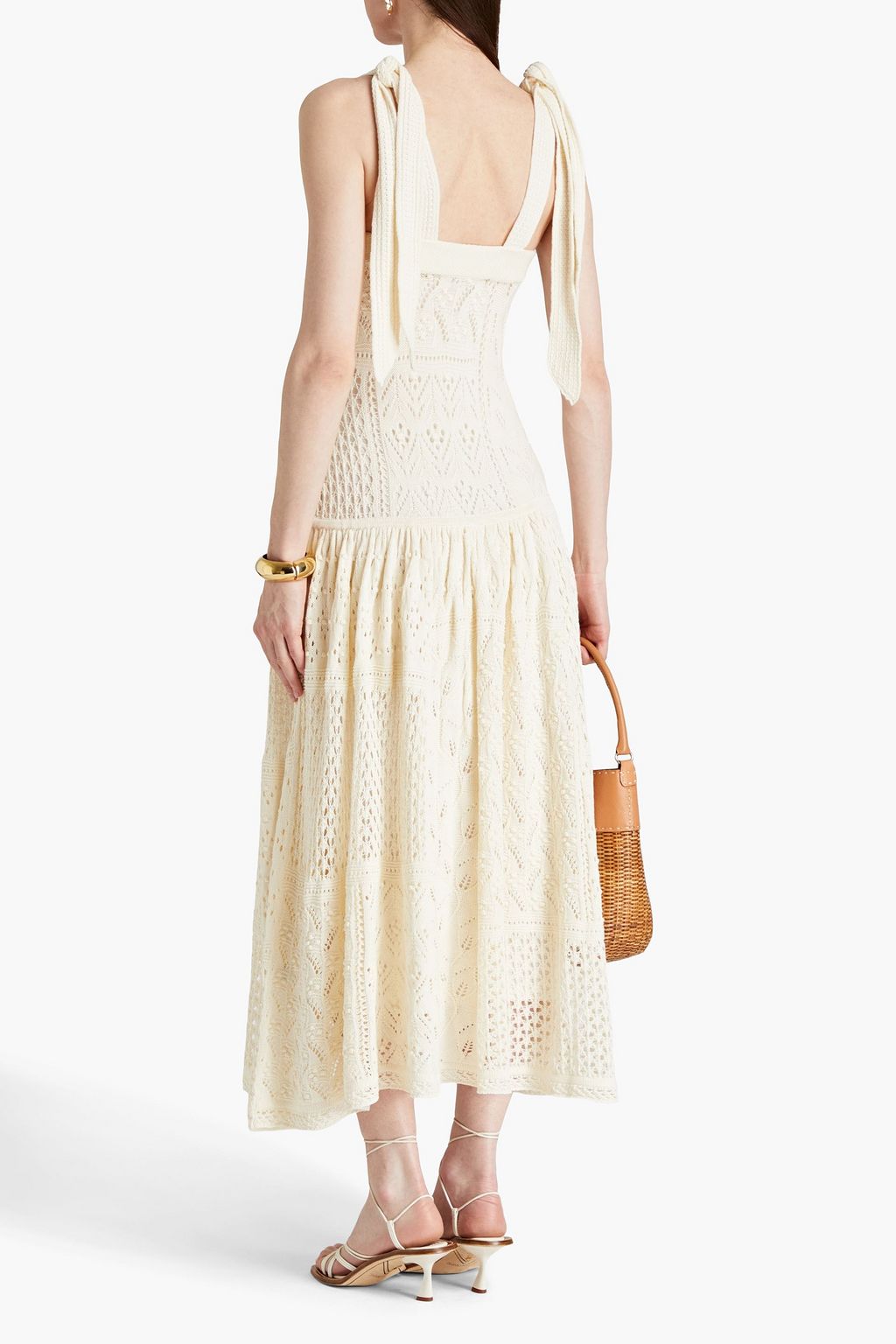 ZIMMERMANN Pointelle-knit cotton midi dress