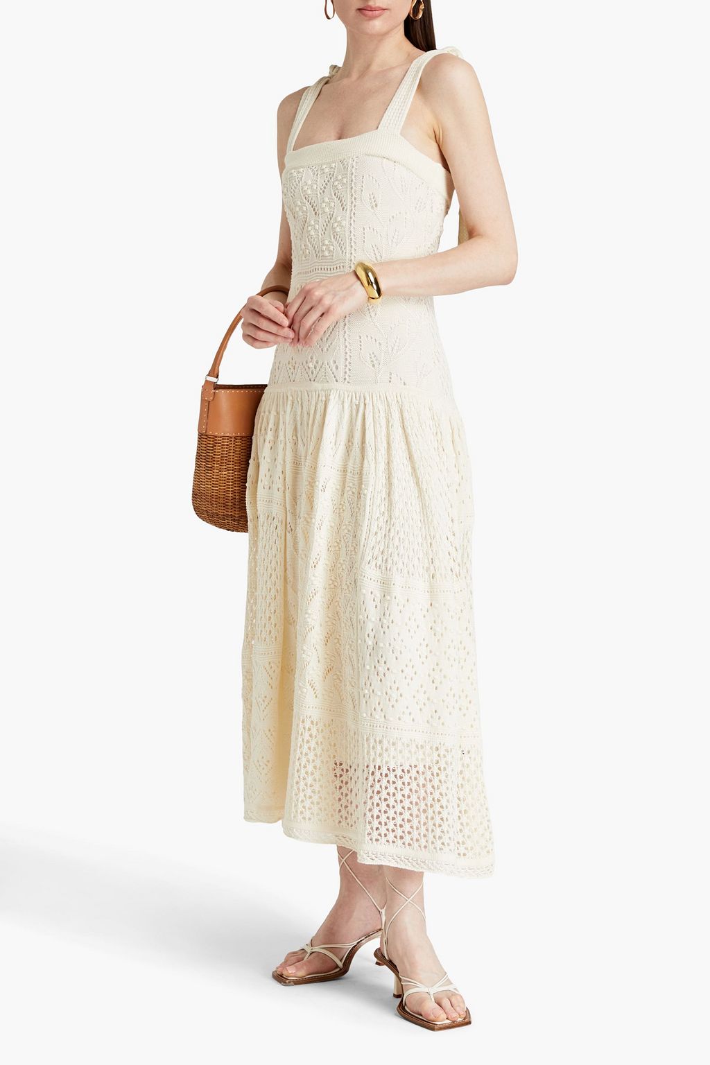 ZIMMERMANN Pointelle-knit cotton midi dress