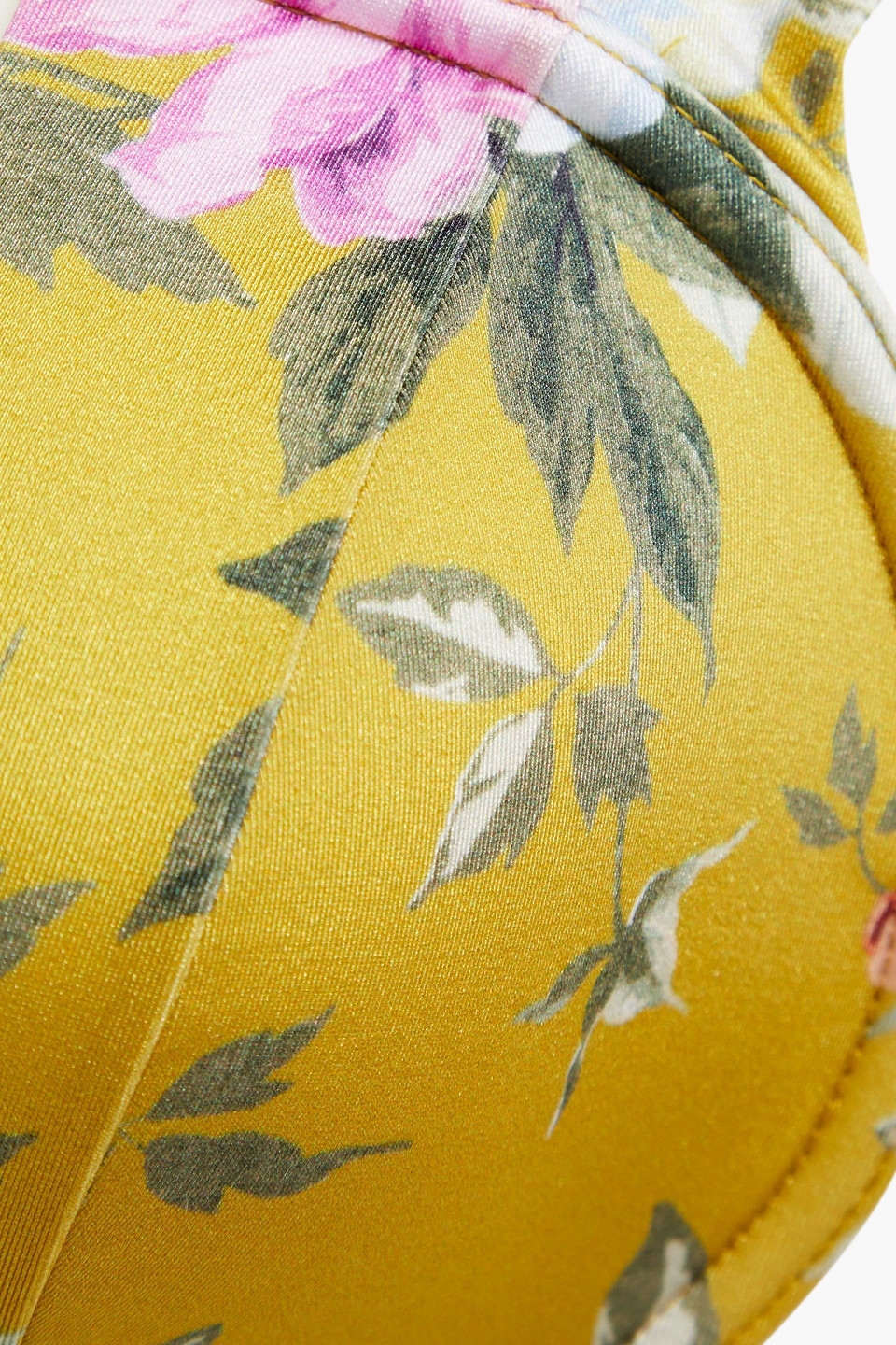 Zimmermann Bandeau-bikini-oberteil Mit Floralem Print In Mustard