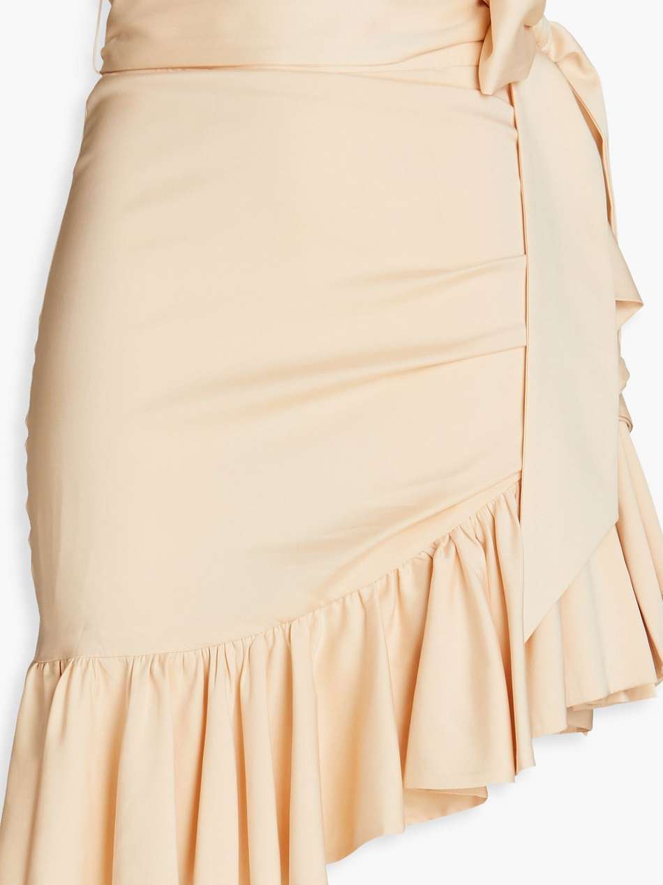 ruffled silk-blend jersey skirt