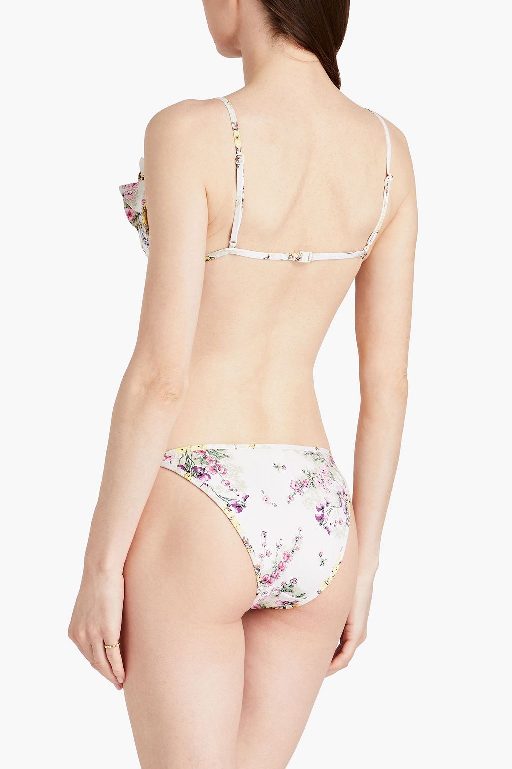 ZIMMERMANN Ruffled floral-print bikini