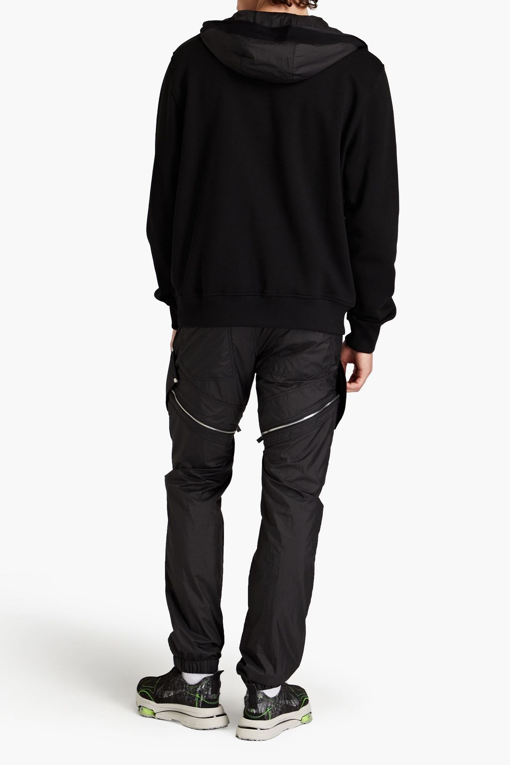 1017 ALYX 9SM Appliquéd shell-paneled cotton-fleece hoodie