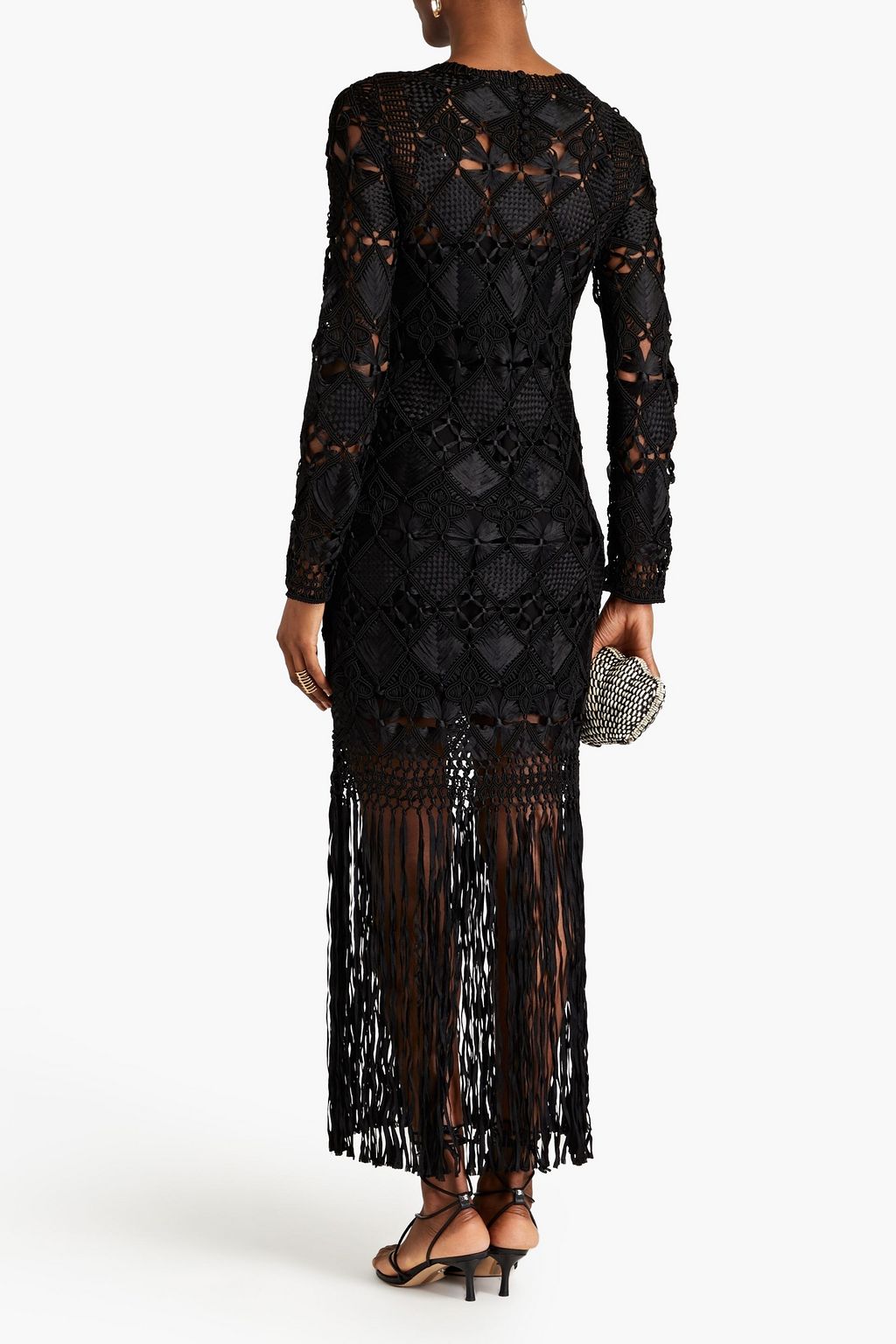 ZIMMERMANN Fringed macramé midi dress | THE OUTNET