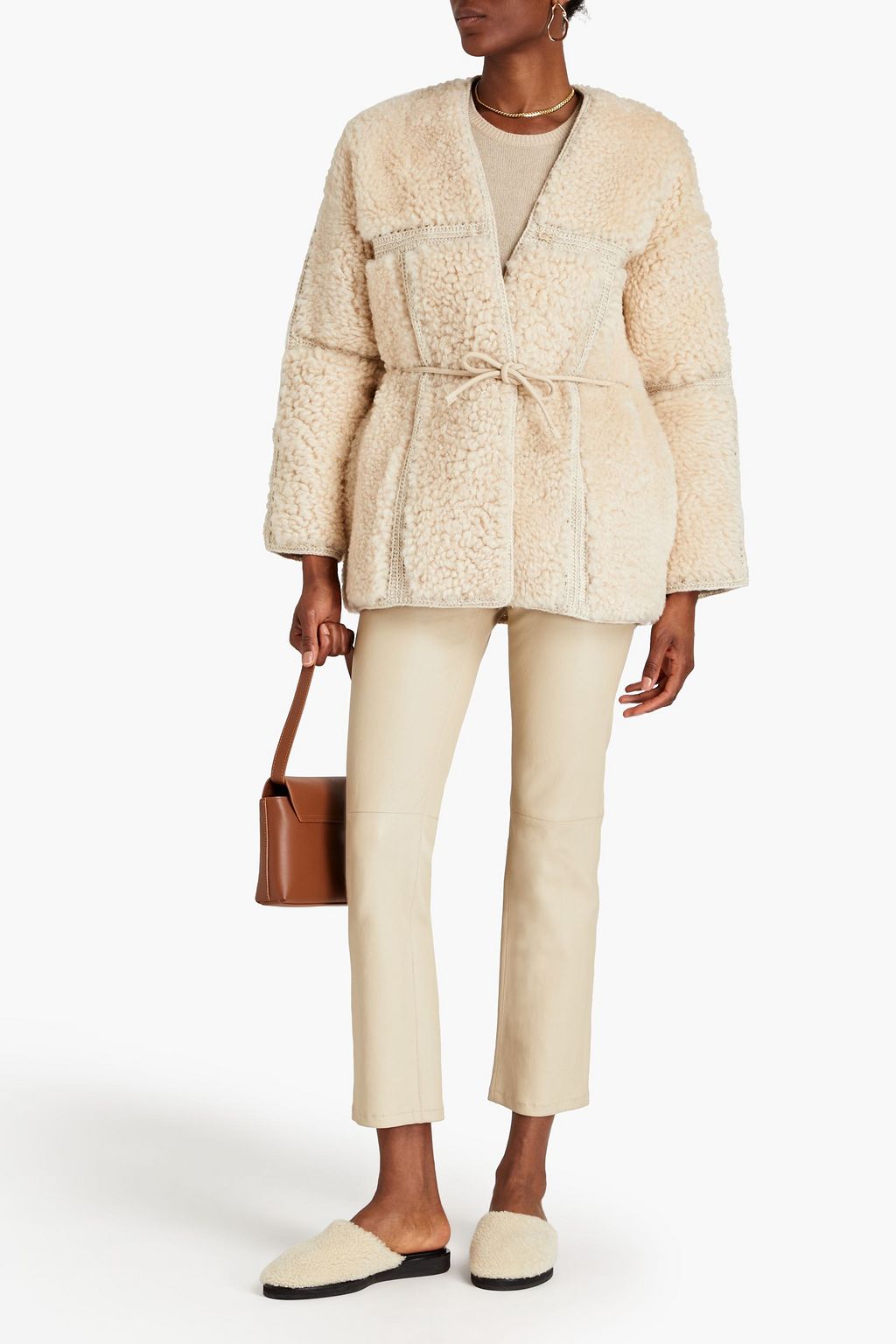 ZIMMERMANN Belted shearling jacket | THE OUTNET