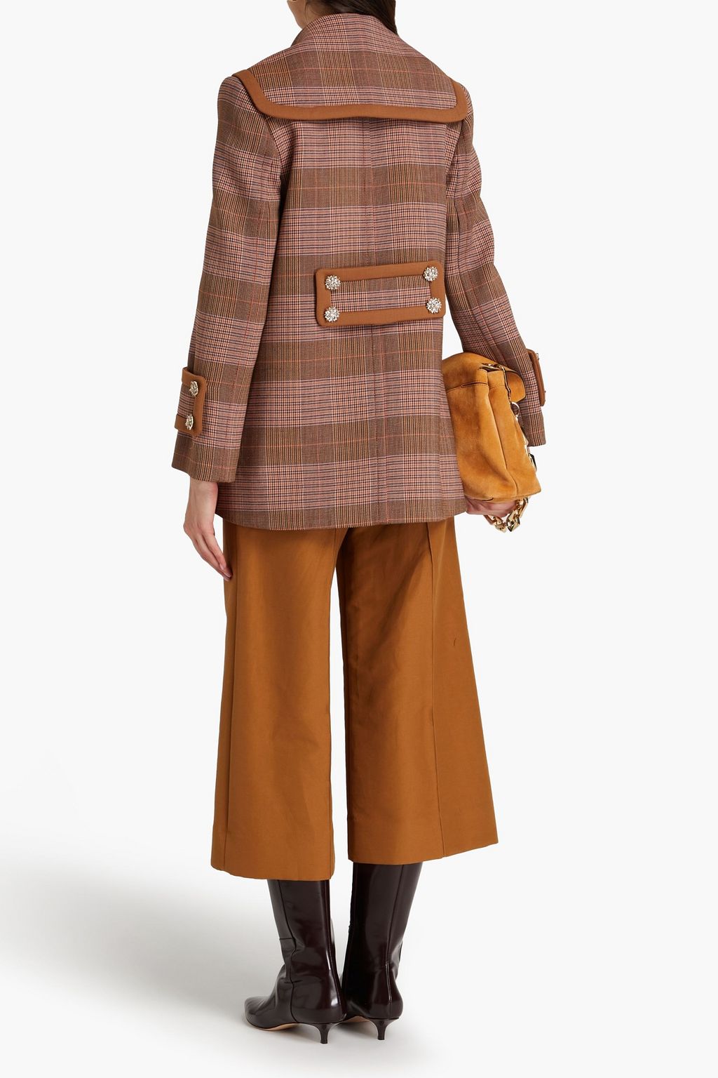 ZIMMERMANN Double-breasted Prince of Wales checked tweed coat