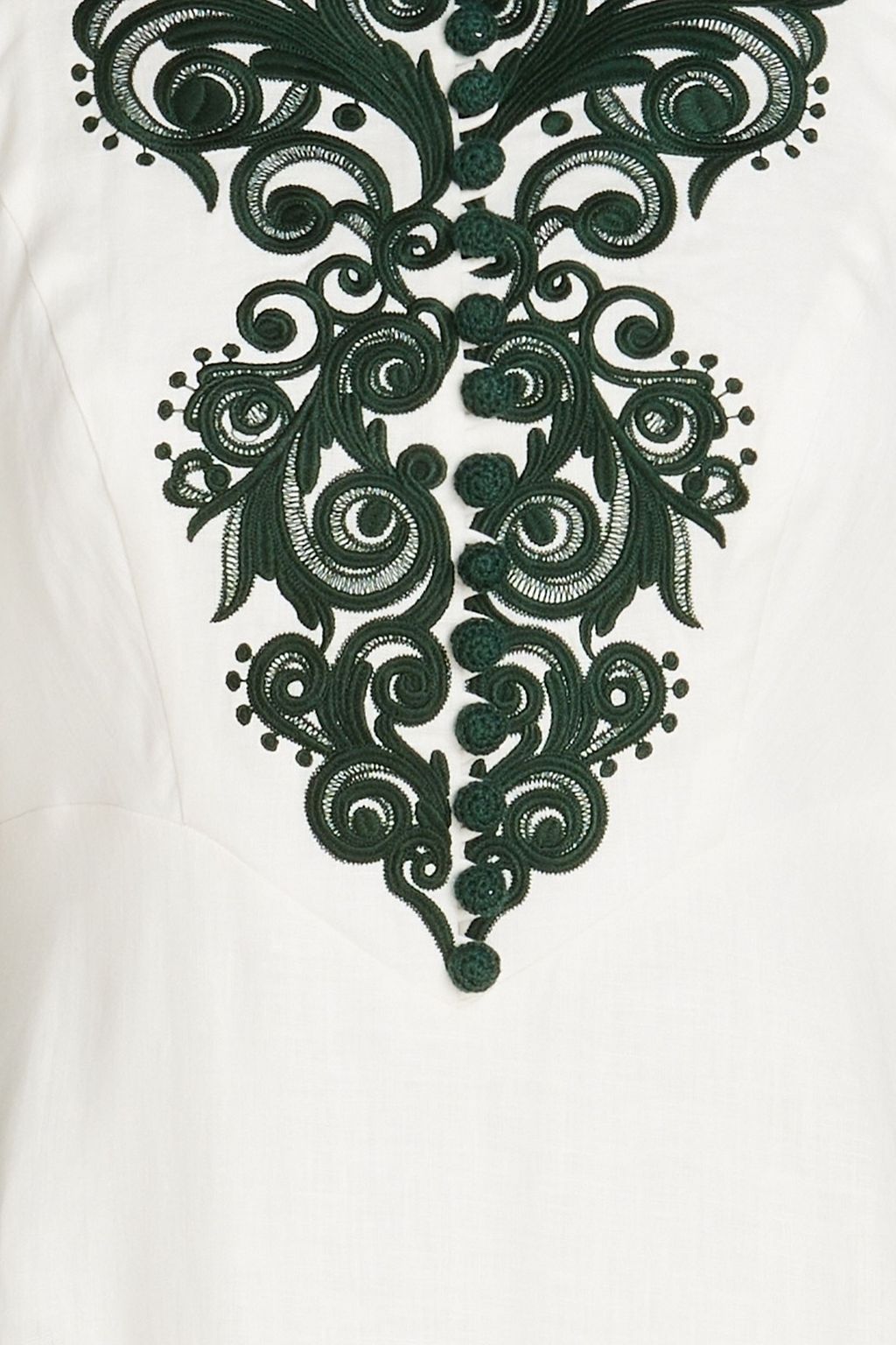 ZIMMERMANN Tasseled embroidered linen midi dress
