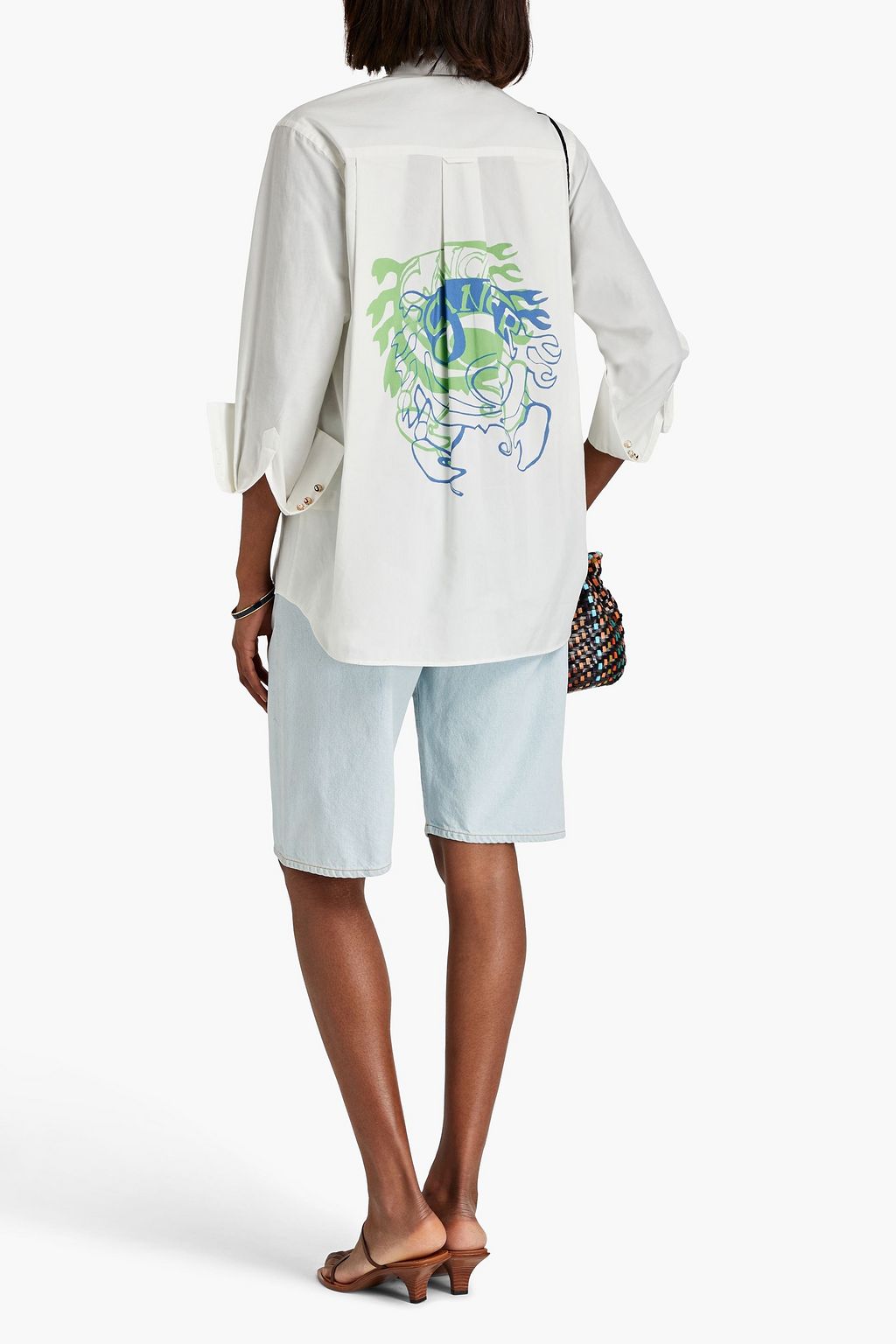 ZIMMERMANN Printed cotton and silk-blend poplin shirt