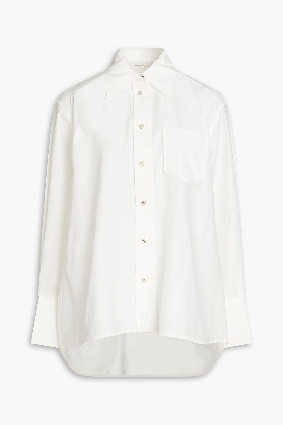 Zimmermann Hemd Aus Popeline Aus Einer Baumwoll-seidenmischung Mit Print In Leaf Green