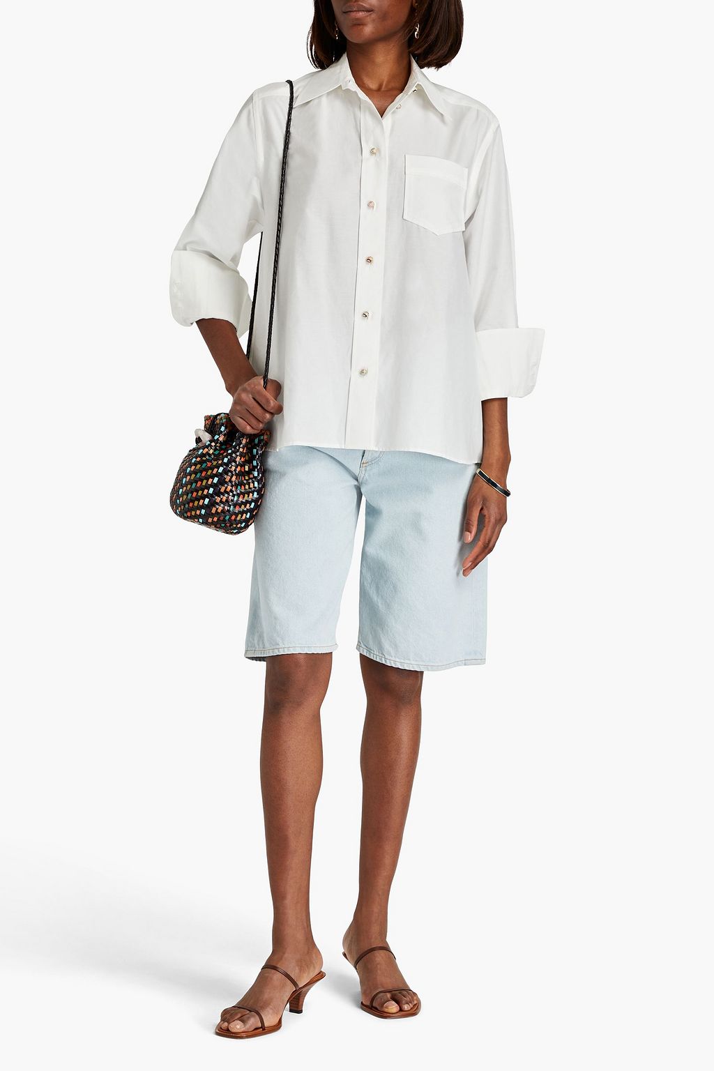 ZIMMERMANN Printed cotton and silk-blend poplin shirt