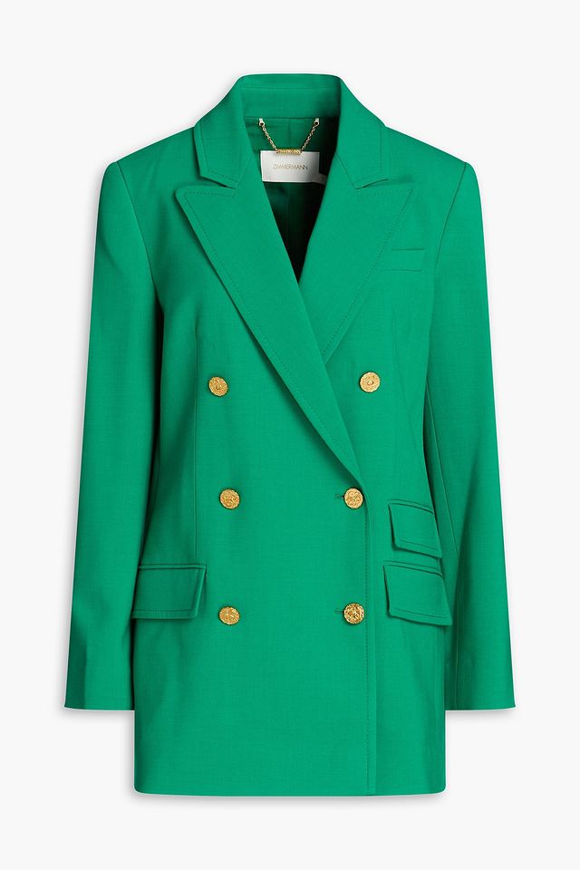 Double-breasted crepe blazer