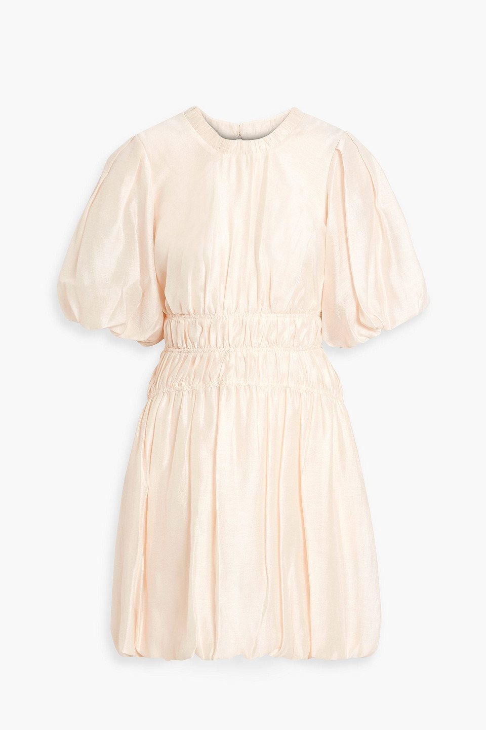 Simkhai Eco Cutout Gathered Woven Mini Dress In Ivory