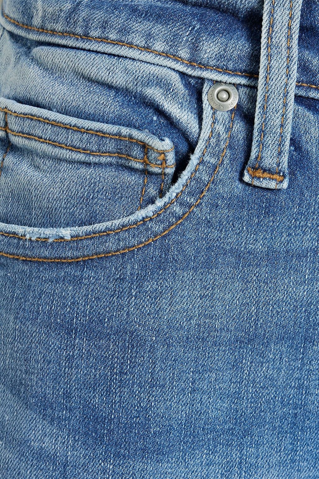 SIMKHAI بنطلون جينز «ريفر» بخصر متوسط الارتفاع وقصة أرجل مستقيمة بحواف منسلة