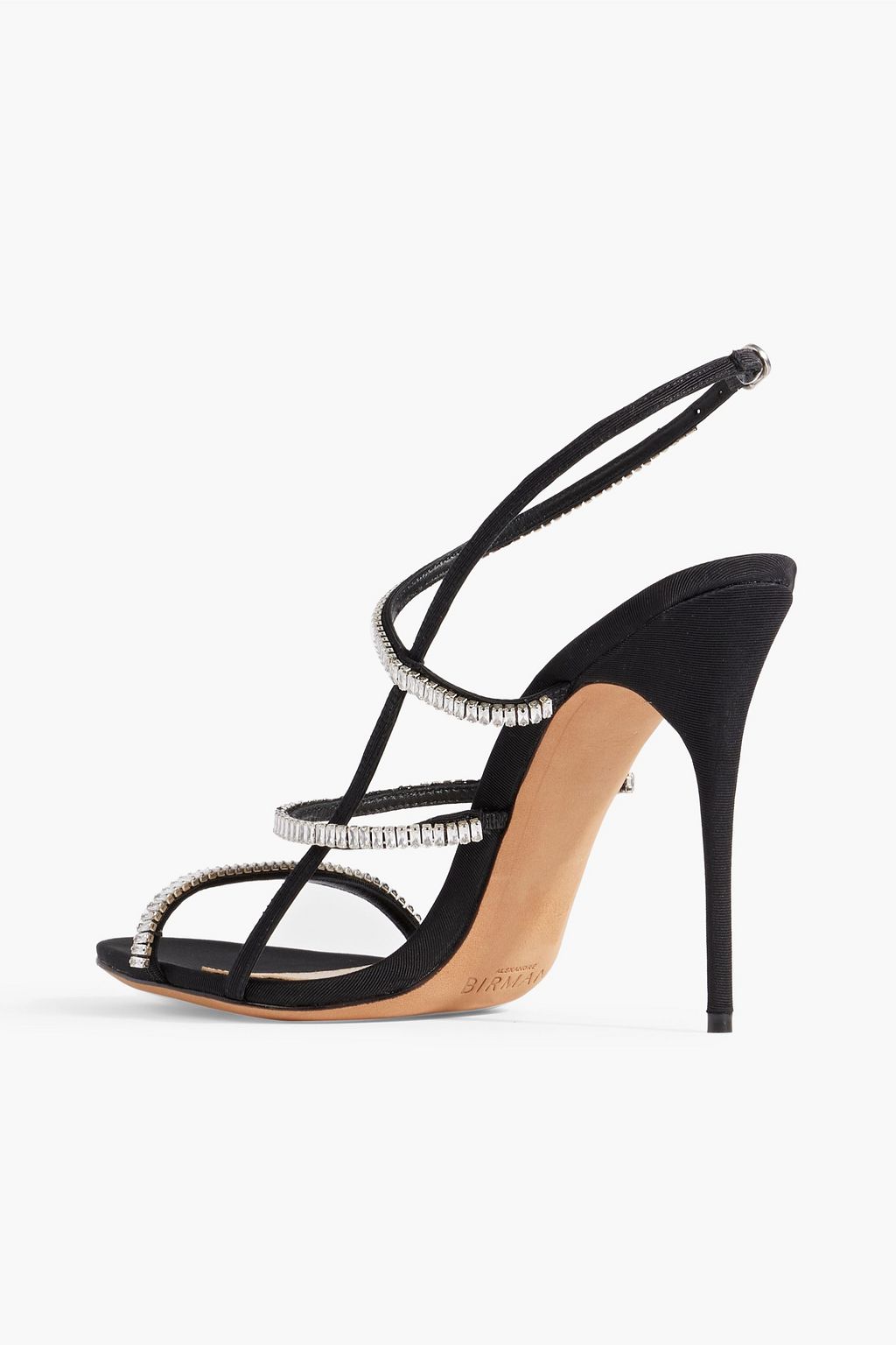 ALEXANDRE BIRMAN Sally 100 crystal-embellished faille slingback sandals