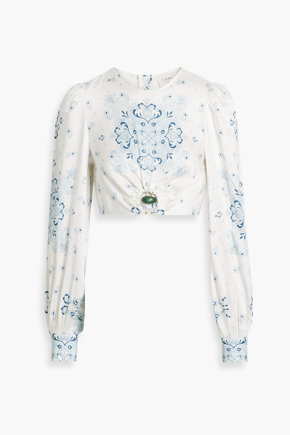 Cami NYC Zemira cropped paisley-print silk-satin twill top