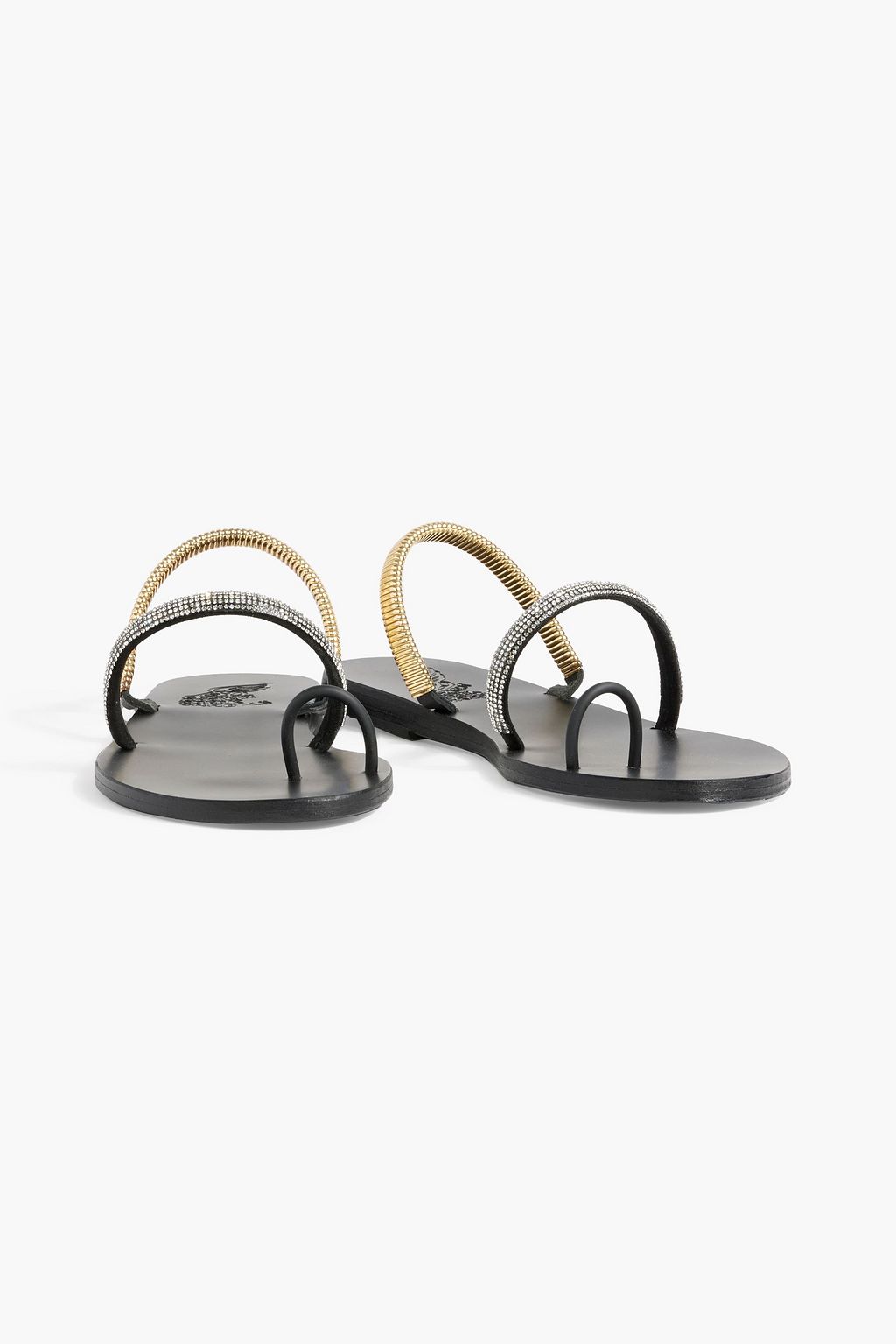ANCIENT GREEK SANDALS Amythiti embellished suede and leather sandals
