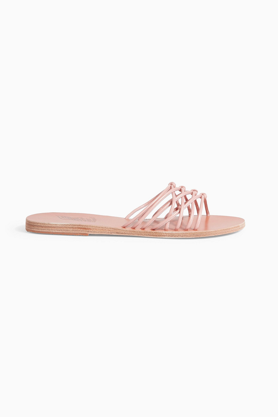 Ancient Greek Sandals Andrea Knotted Faux Leather Sandals In Blush