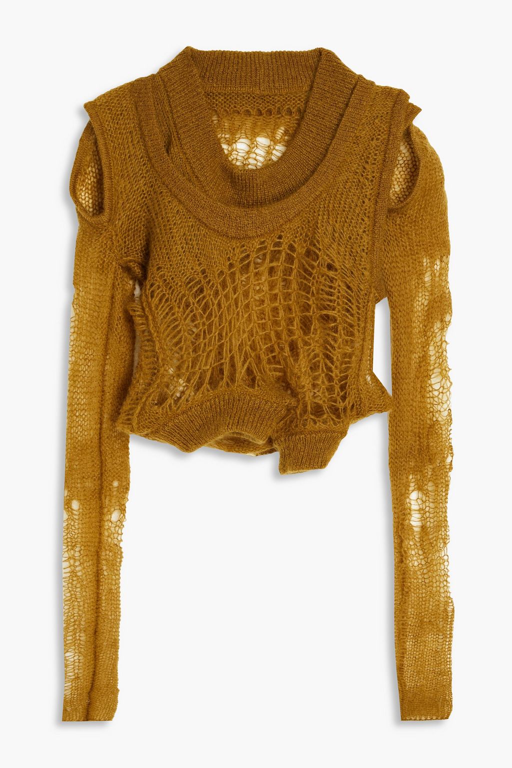 RICK OWENS Distressed open knit sweater THE OUTNET