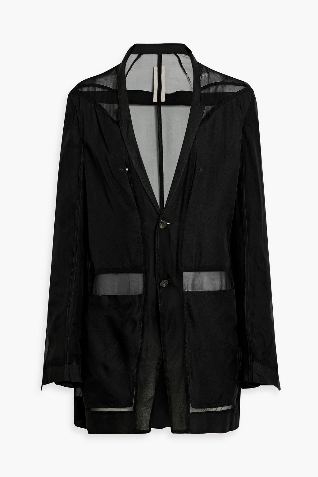 Crepe paneled chiffon blazer