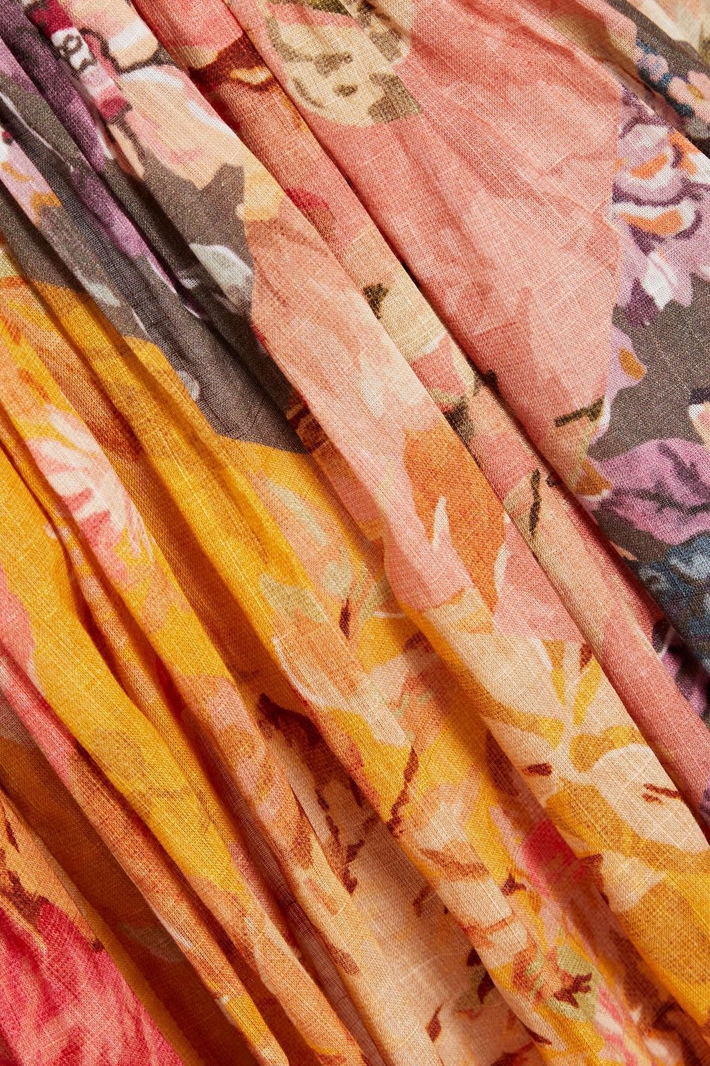 ZIMMERMANN Bow-detailed printed cotton maxi dress