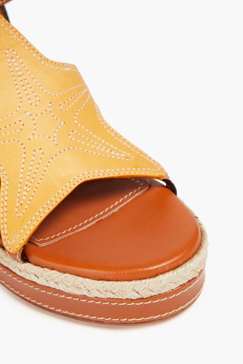 ZIMMERMANN Espadrille-Plateausandalen aus Leder in Colour-Block-Optik