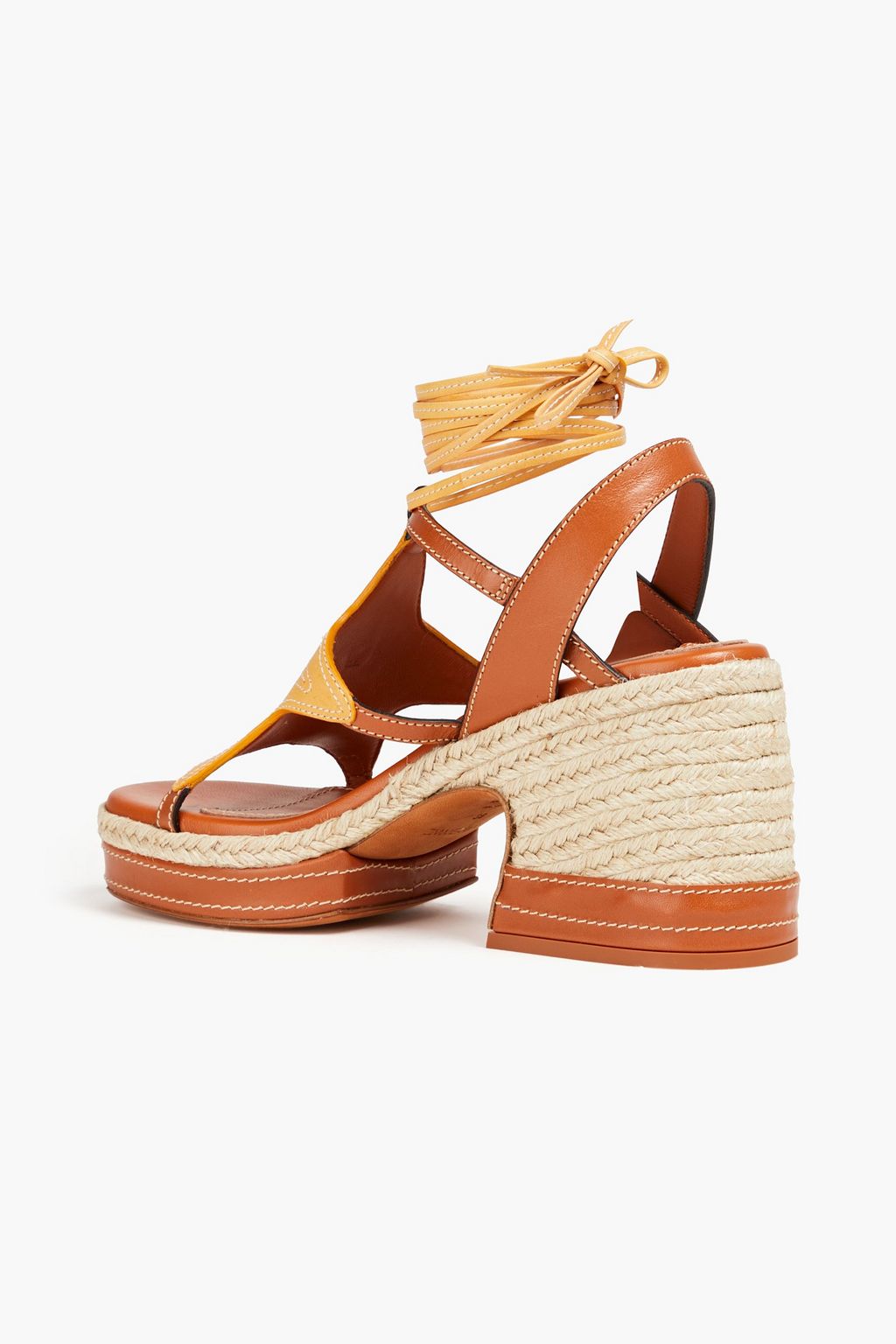 ZIMMERMANN Espadrille-Plateausandalen aus Leder in Colour-Block-Optik