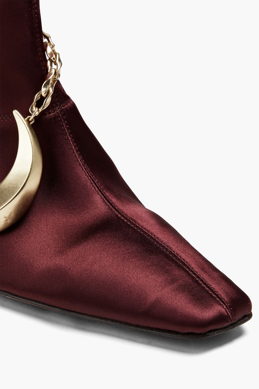 ZIMMERMANN Chain-trimmed satin ankle boots | THE OUTNET