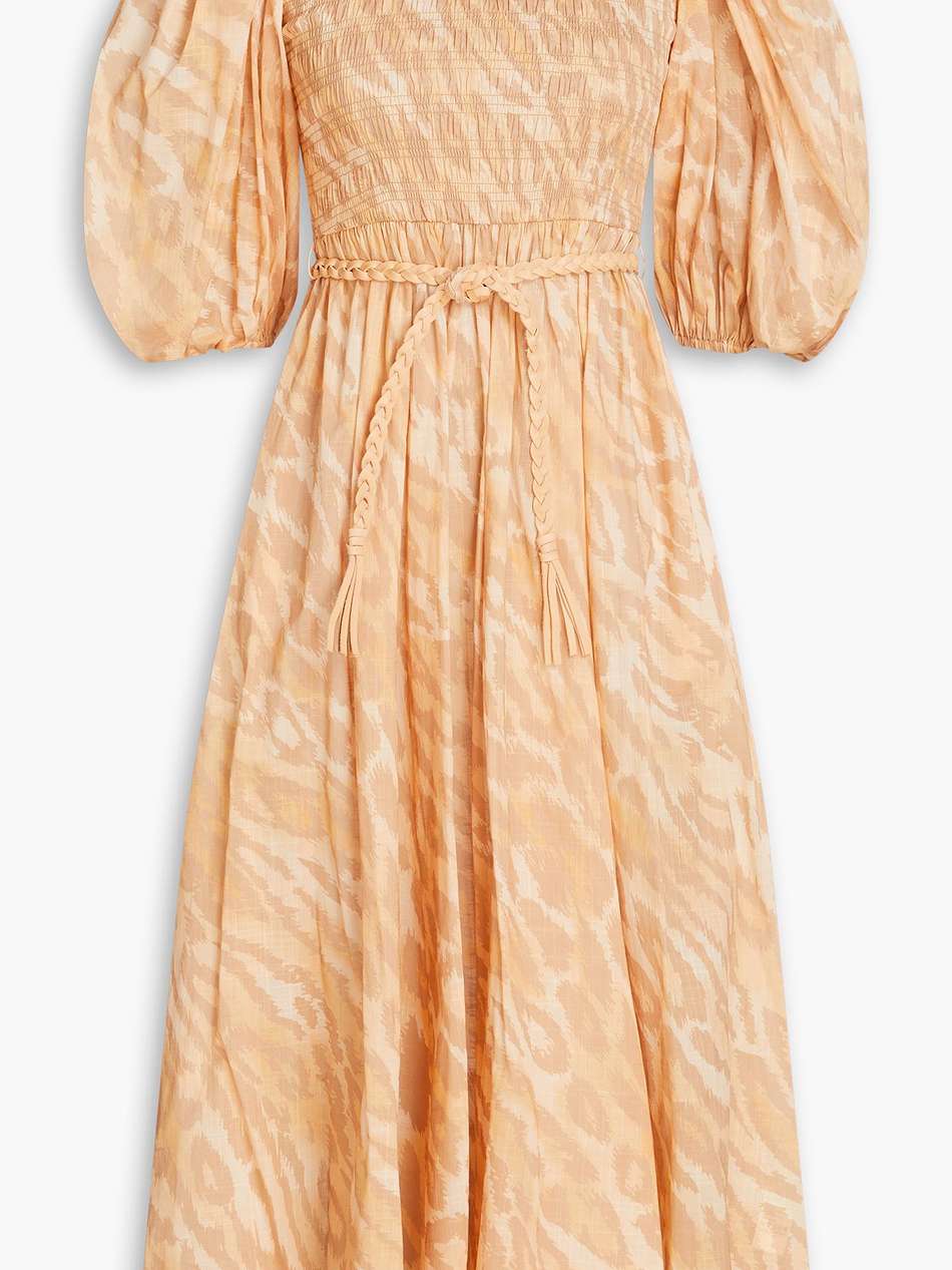 leopard-print cotton-gauze midi dress