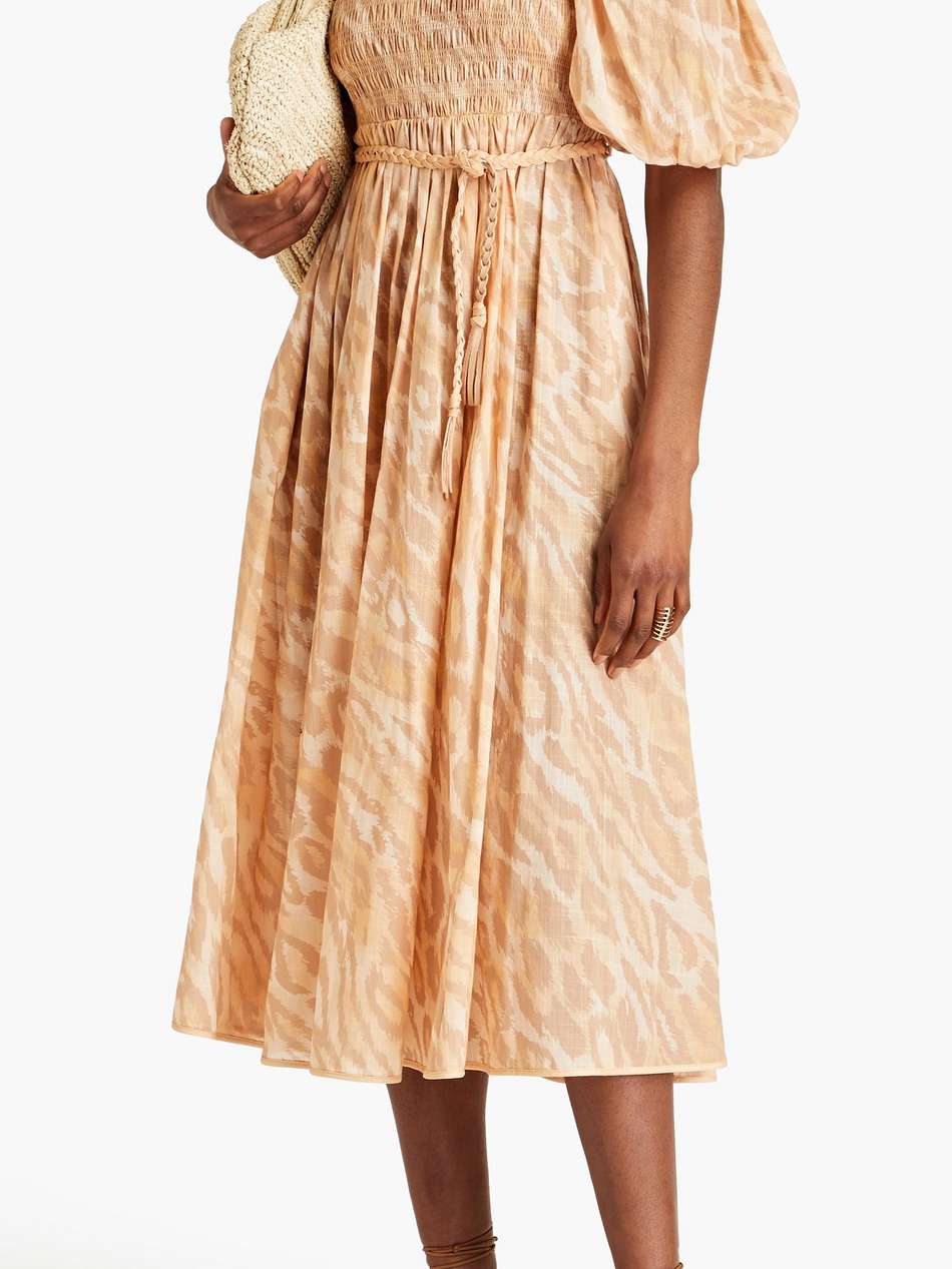 leopard-print cotton-gauze midi dress