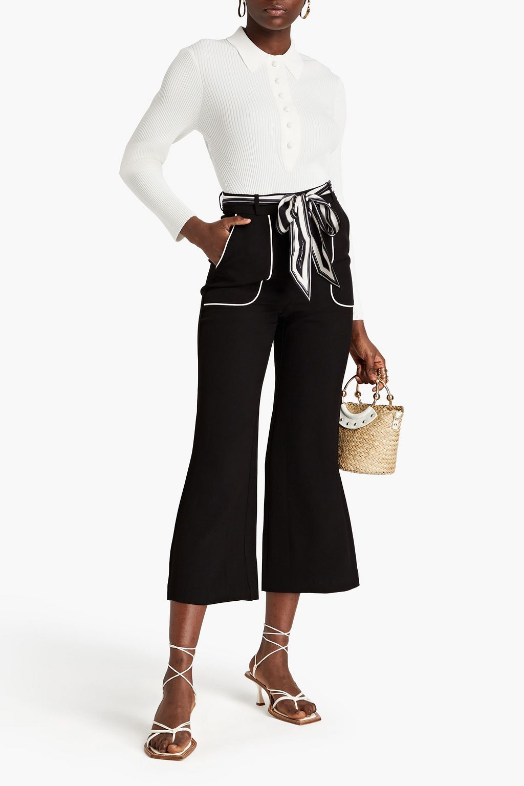 ZIMMERMANN Kick-flare-Hose aus Crêpe mit Gürtel