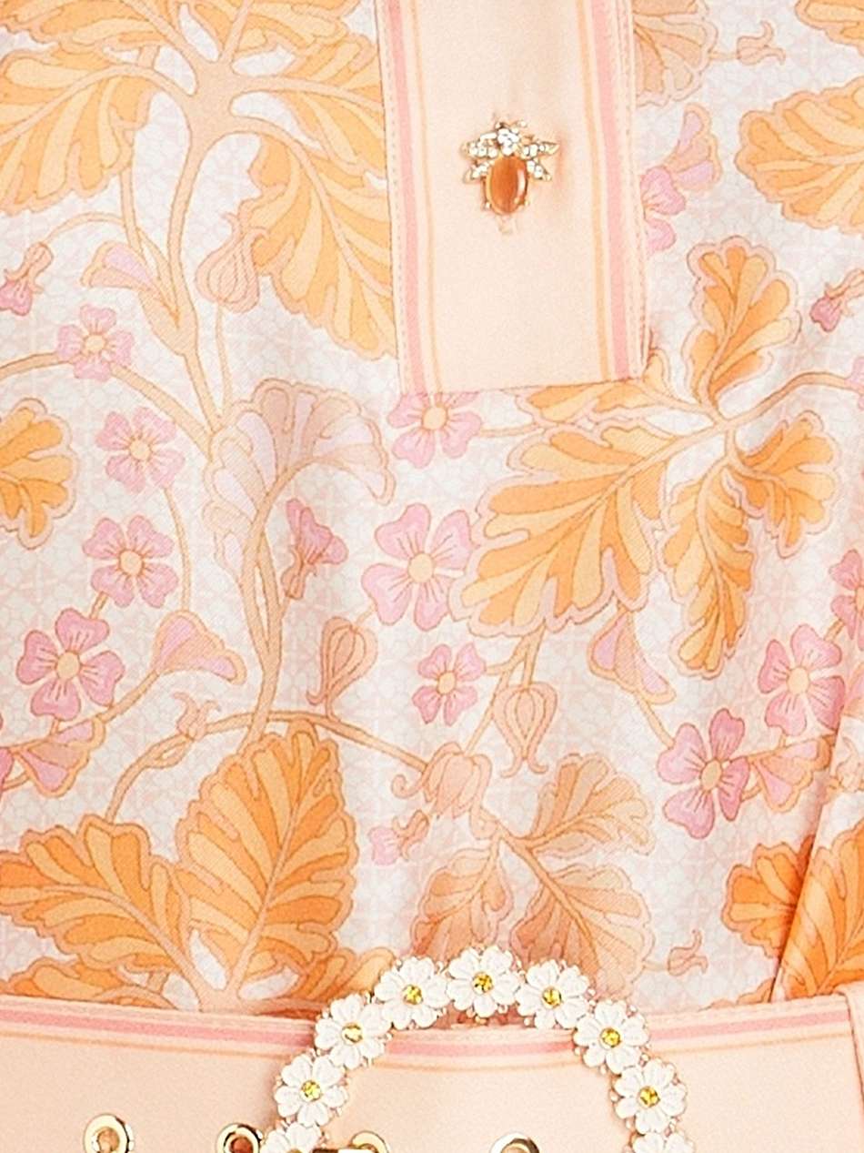floral-print silk-twill mini shirt dress