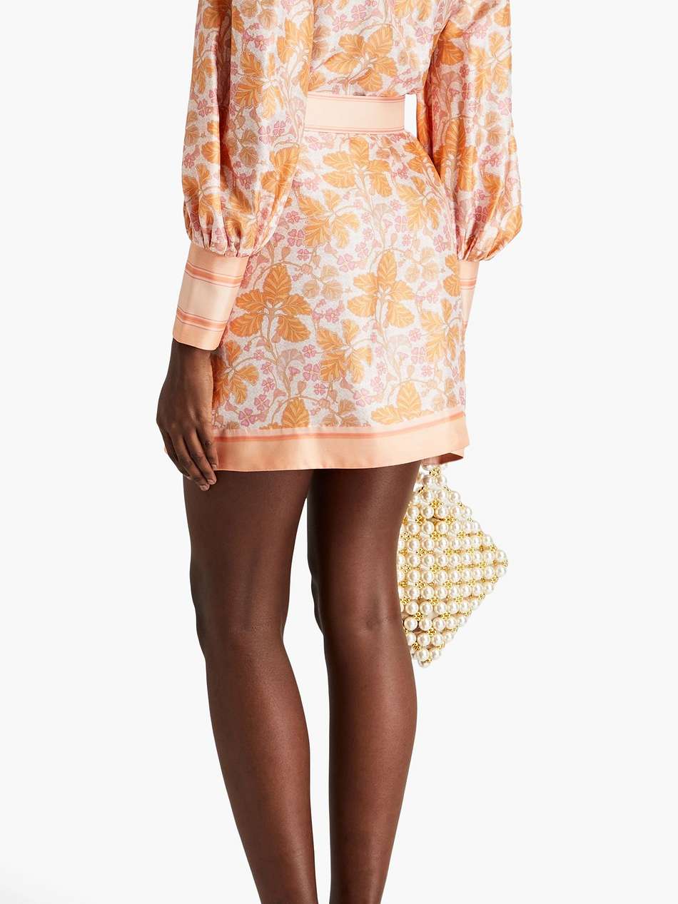 floral-print silk-twill mini shirt dress