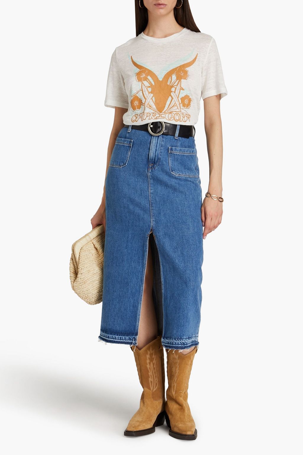 ZIMMERMANN Printed linen-jersey T-shirt
