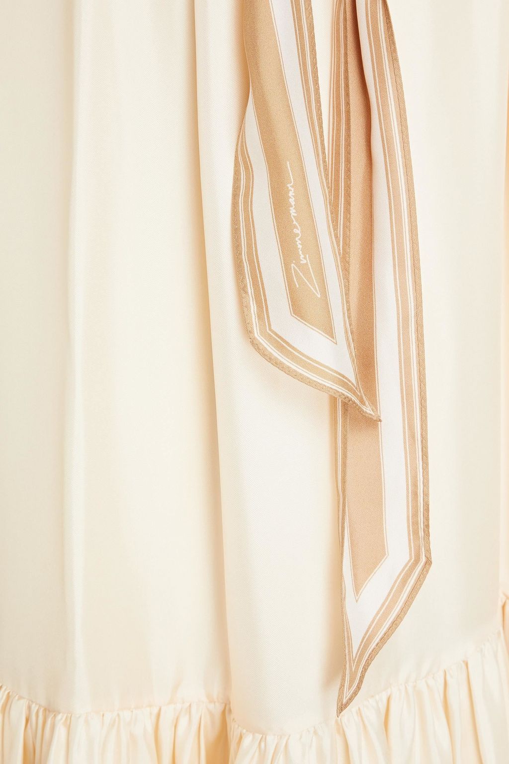 ZIMMERMANN Gathered silk-satin turtleneck midi dress