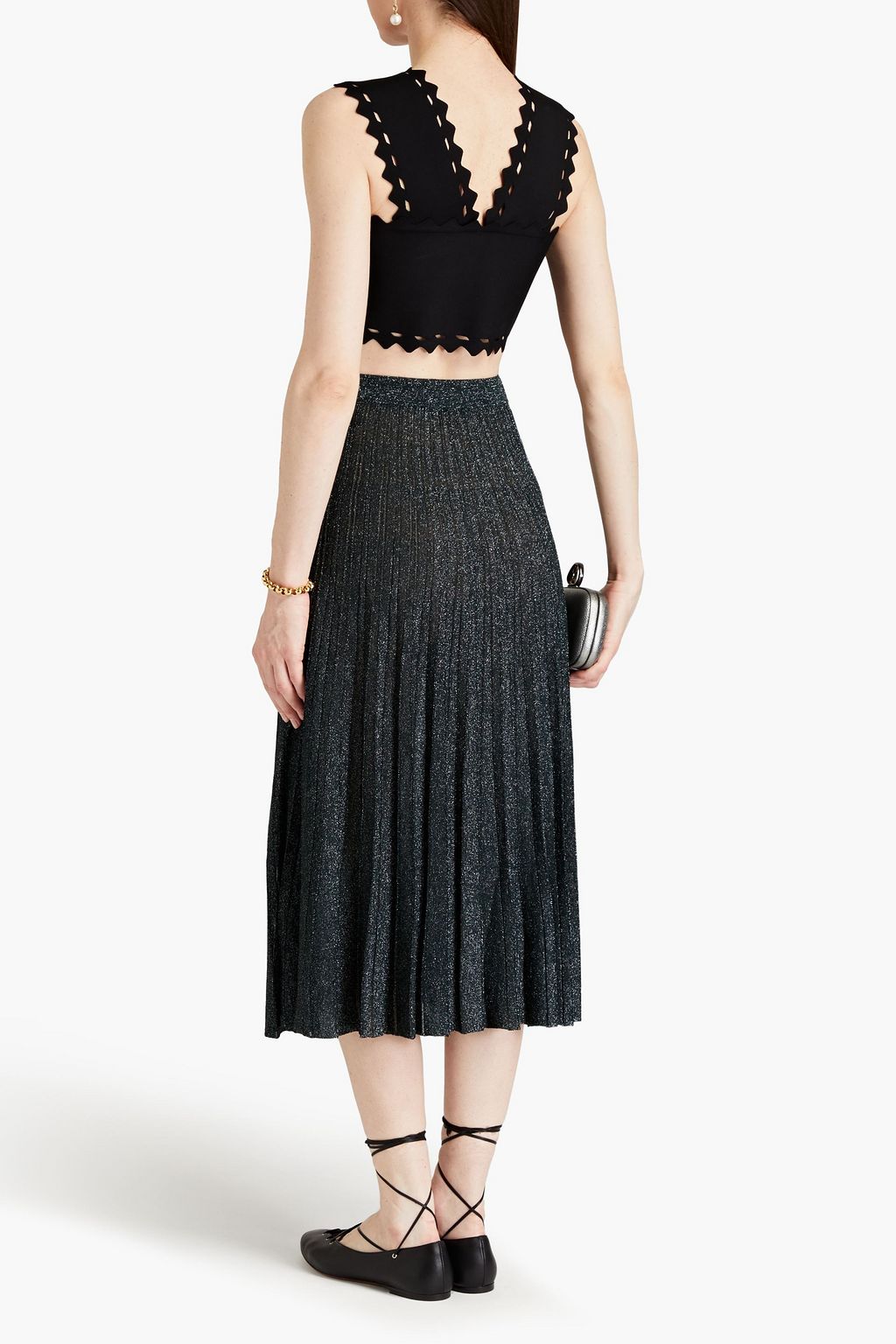 ZIMMERMANN Metallic ribbed-knit skirt | THE OUTNET