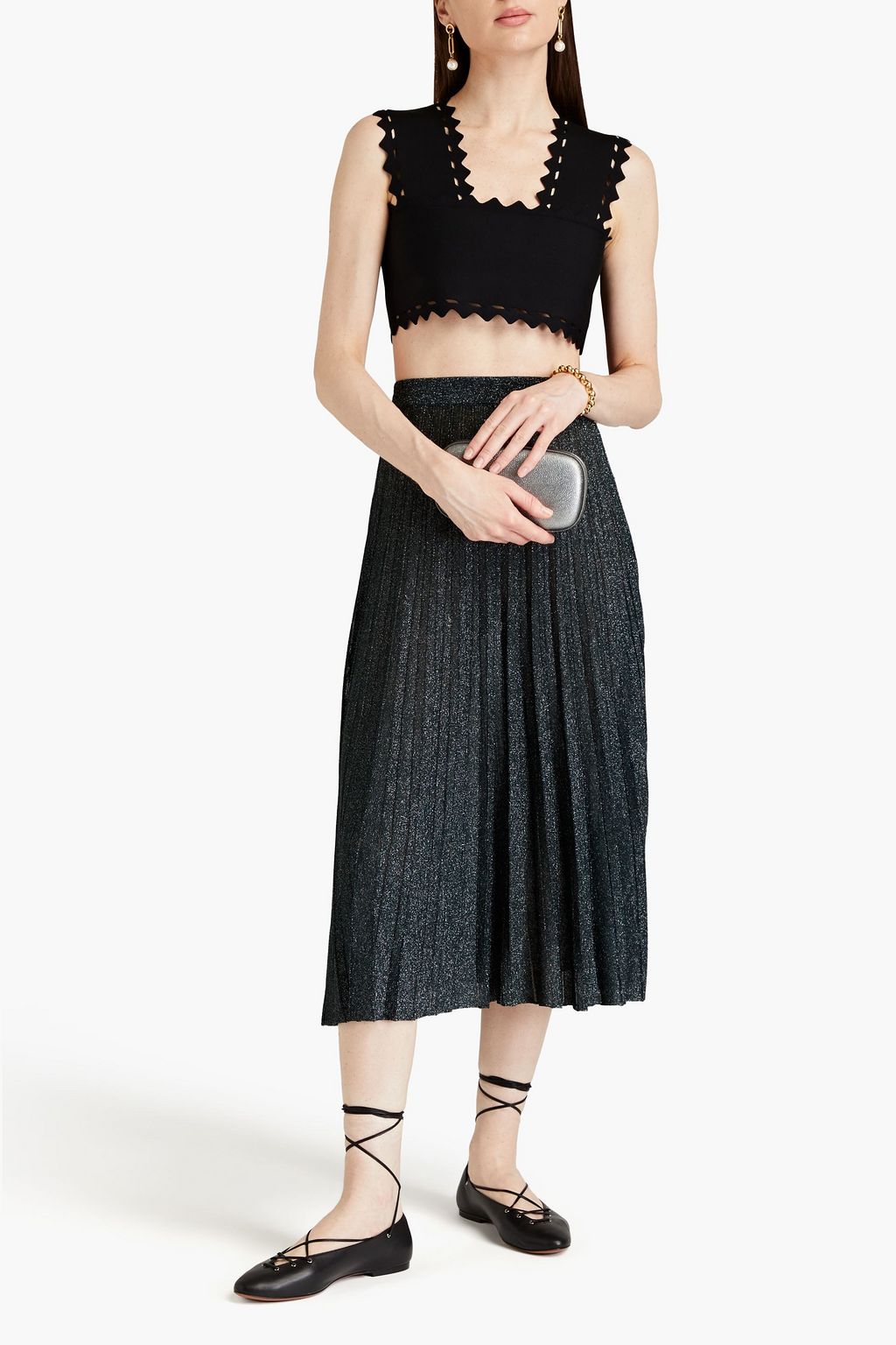 ZIMMERMANN Rock aus Rippstrick mit Metallic-Effekt