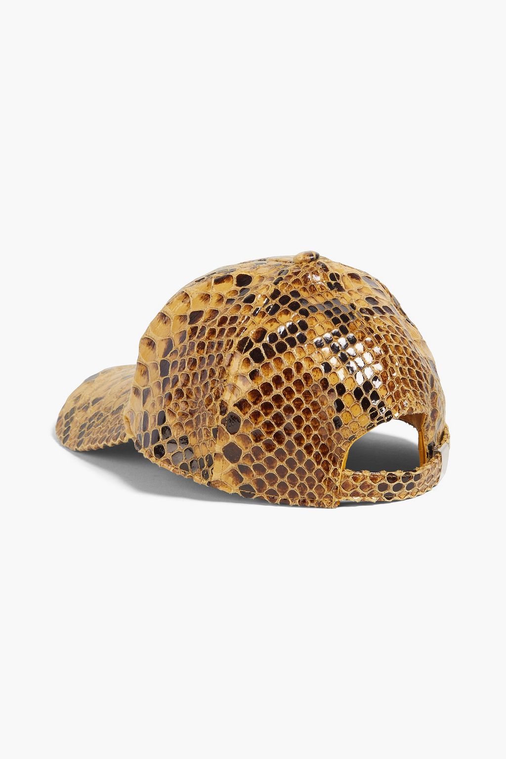 STAND STUDIO Connie faux snake-effect leather baseball cap