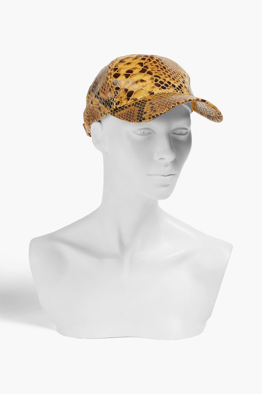 STAND STUDIO Connie faux snake-effect leather baseball cap